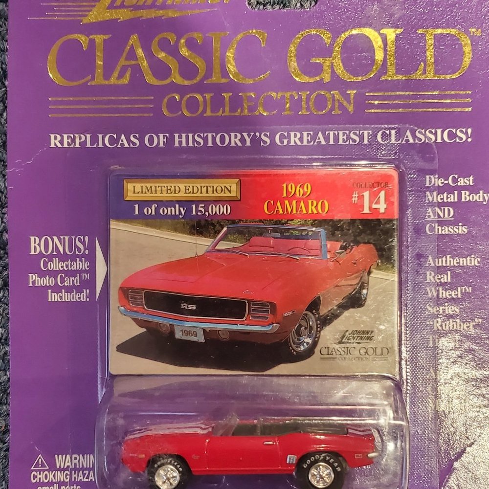 Johnny Lightning 1969 Chevy Camaro Red Convertible